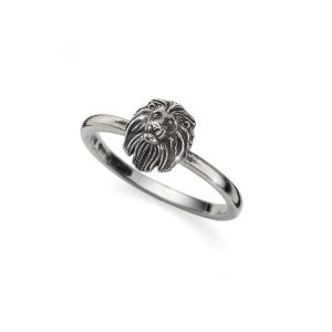 LEO – Anello Testa di Leone argento brunito