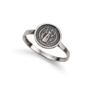 SAINT – Anello immagine sacra argento anticato