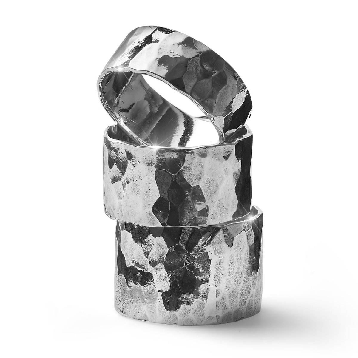 ROCK BAND 11 – Anello fascia argento martellato - immagine 5
