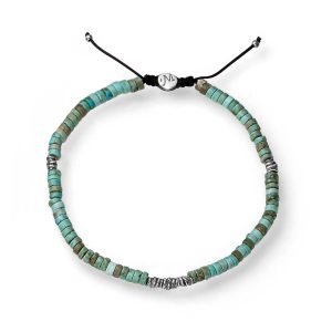 CILINDER BEADS BRACELET –  Bracciale con Aulite africana cilindrica e argento