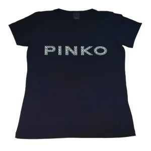 PINKO T SHIRT NERA ACQUALAGNA GIOIELLO