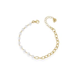 Bracciale con catena in Argento 925 e perle