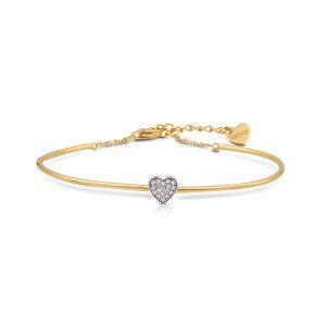 Bangle in Argento925 oro giallo con simbolo pavè