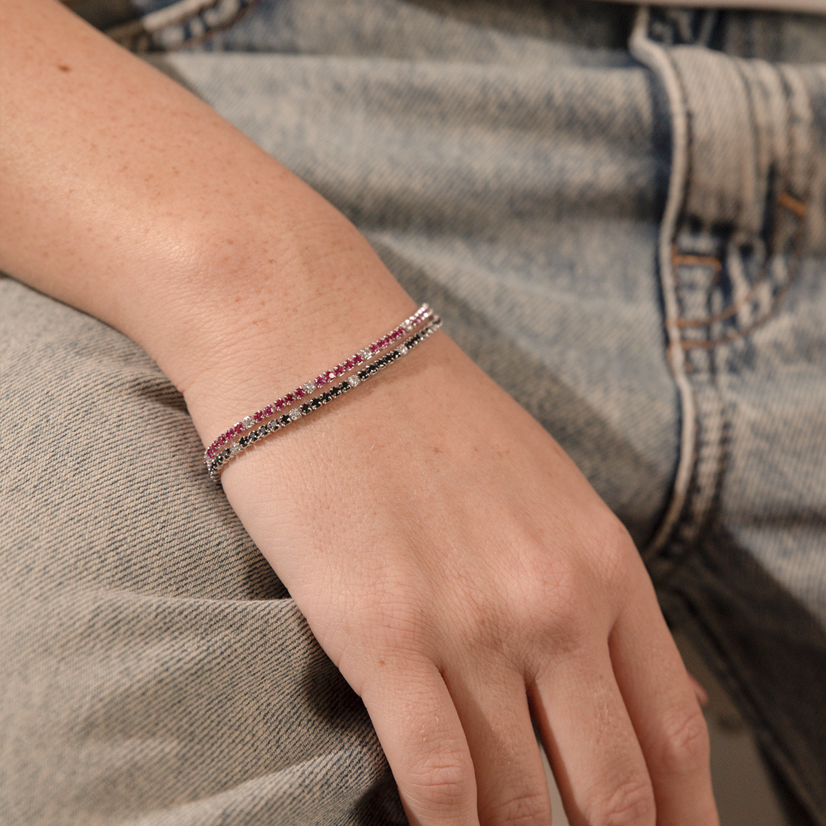 Bracciale Tennis vari colori in Argento 925 - immagine 3