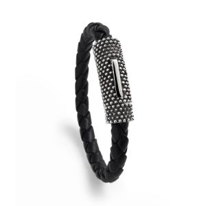 FREDDIE – Bracciale pelle e argento