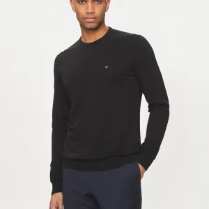 CALVIN KLEIN MAGLIONE IN LANA(NERO-MARRONE)