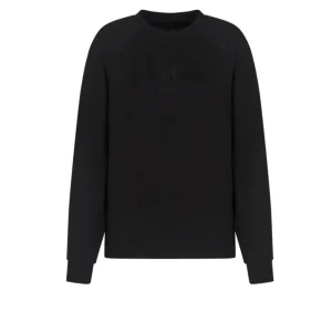 Armani Exchange  FELPA Nera -bianca Girocollo Ecosostenibile